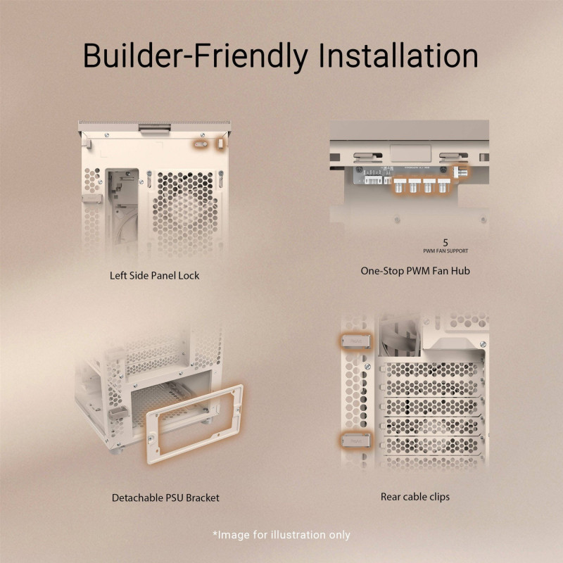 Корпус Asus ProArt PA401 Wood Edition - Mesh Beige (90DC00M7-B39000)