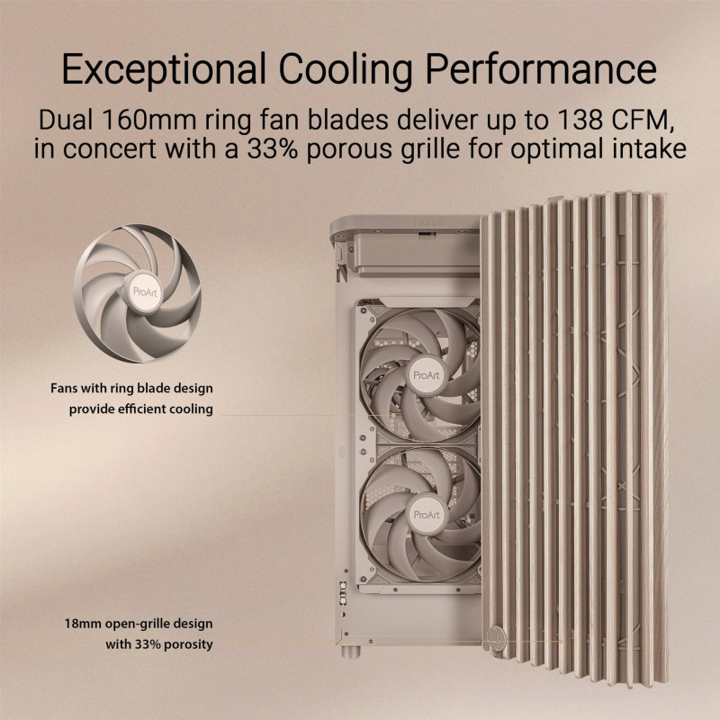 Корпус Asus ProArt PA401 Wood Edition - Mesh Beige (90DC00M7-B39000)