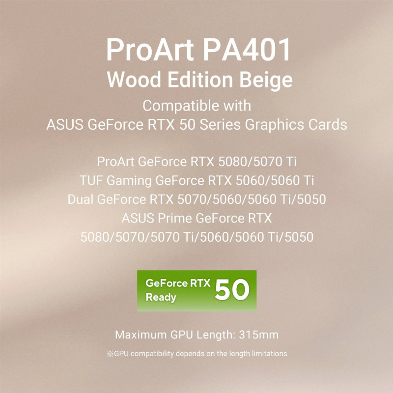 Корпус Asus ProArt PA401 Wood Edition - Mesh Beige (90DC00M7-B39000)