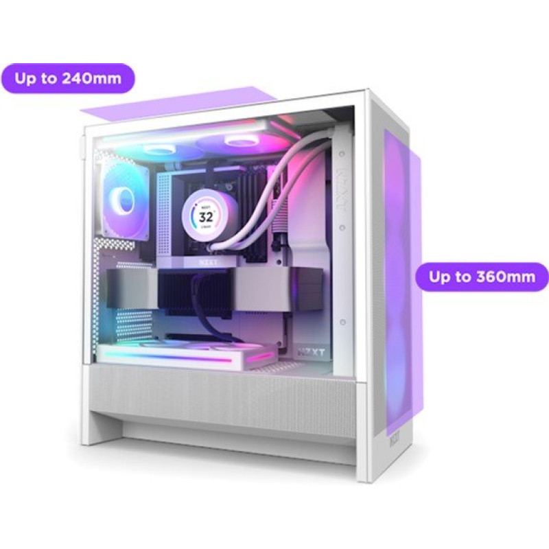Корпус NZXT H5 Flow RGB White (CC-H52FW-R1)