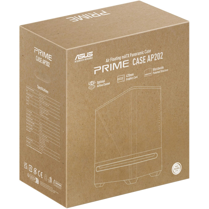 Корпус ASUS PRIME AP202 TG ARGB BLACK (90DC00P0-B19000)