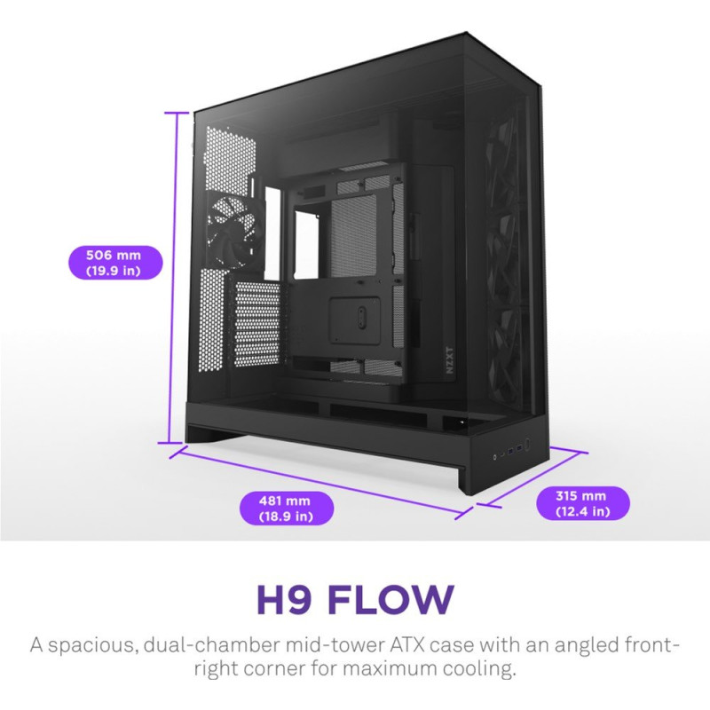 Корпус NZXT H9 Flow Black (CM-H92FB-01)