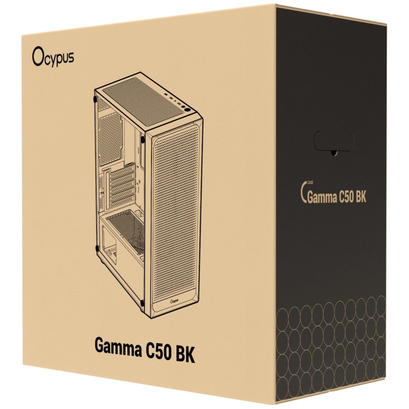 Корпус OCYPUS GAMMA C50 BK (GAMMA-C50-BKG000XX-GL)