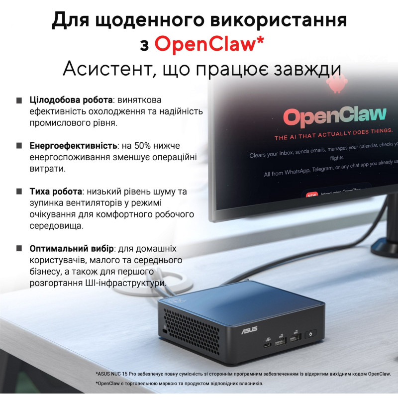 Неттоп ASUS NUC 15 Pro RNUC15CRKI300002 (90AR00R2-M00050)