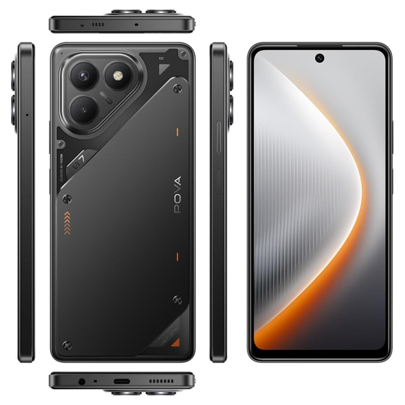 Мобільний телефон Tecno POVA 7 Neo 8/128Gb Geek Black (4894947086786)