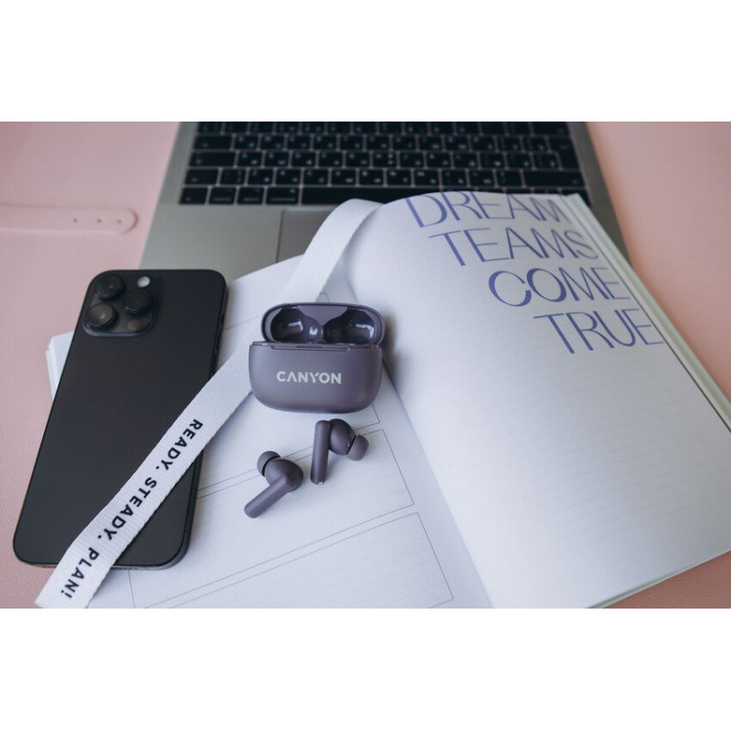 Навушники Canyon TWS-10 OnGo ANC ENC Purple (CNS-TWS10PL)