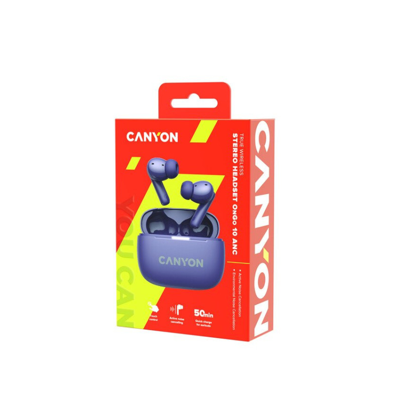 Навушники Canyon TWS-10 OnGo ANC ENC Purple (CNS-TWS10PL)