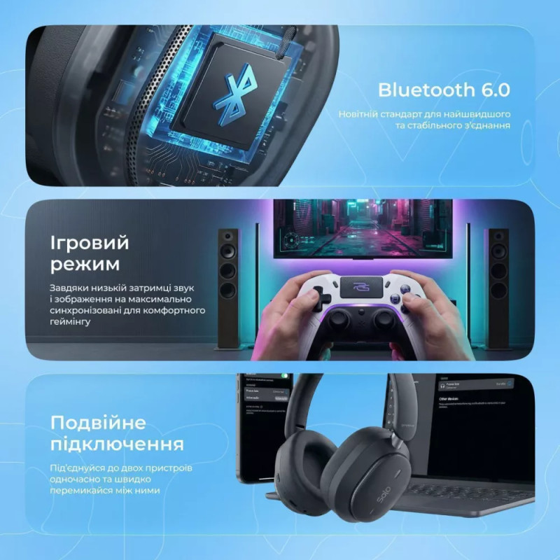 Навушники Proove Solo with ANC (APP) Black (HPSL0001AP01)