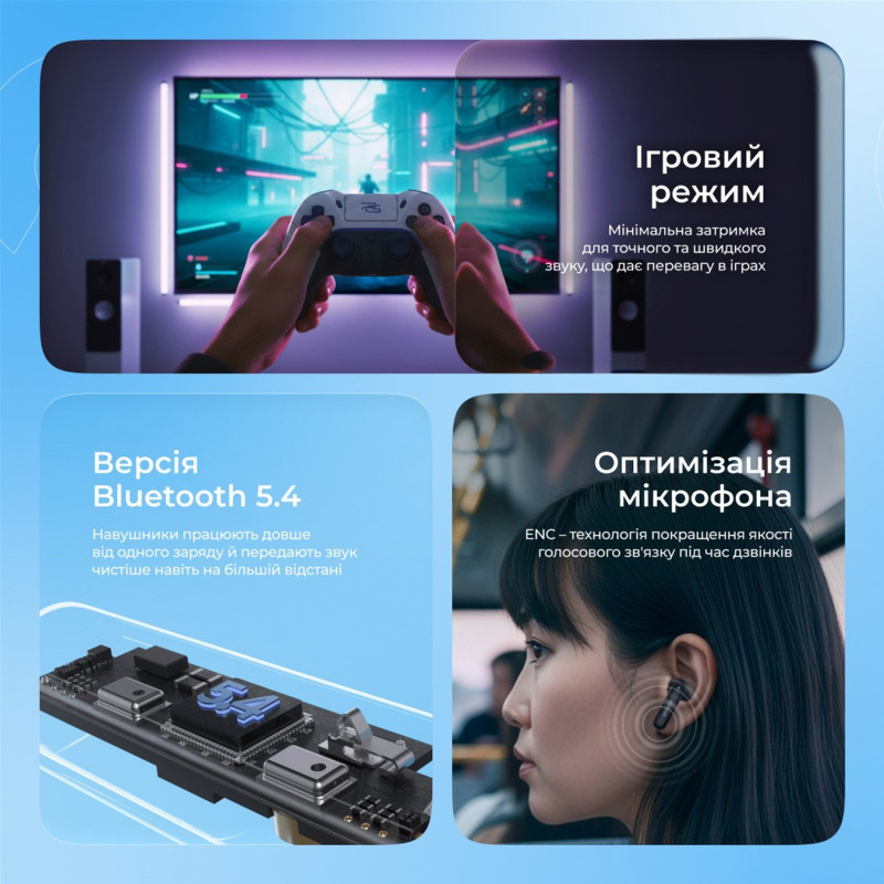Бездротові навушники Proove Logic TWS (APP) pearl black (TWLG0001AP17)