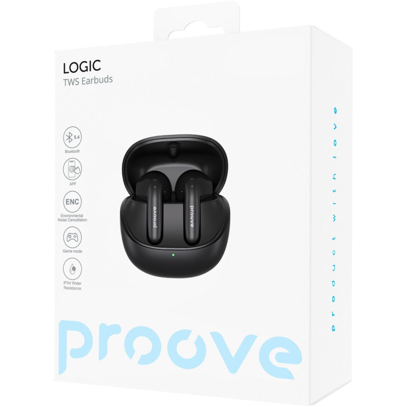 Бездротові навушники Proove Logic TWS (APP) pearl black (TWLG0001AP17)