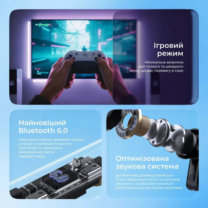 Навушники TWS Proove NoLimit TWS with Hybrid ANC (APP) White/Silver (TWNL0001AP26)