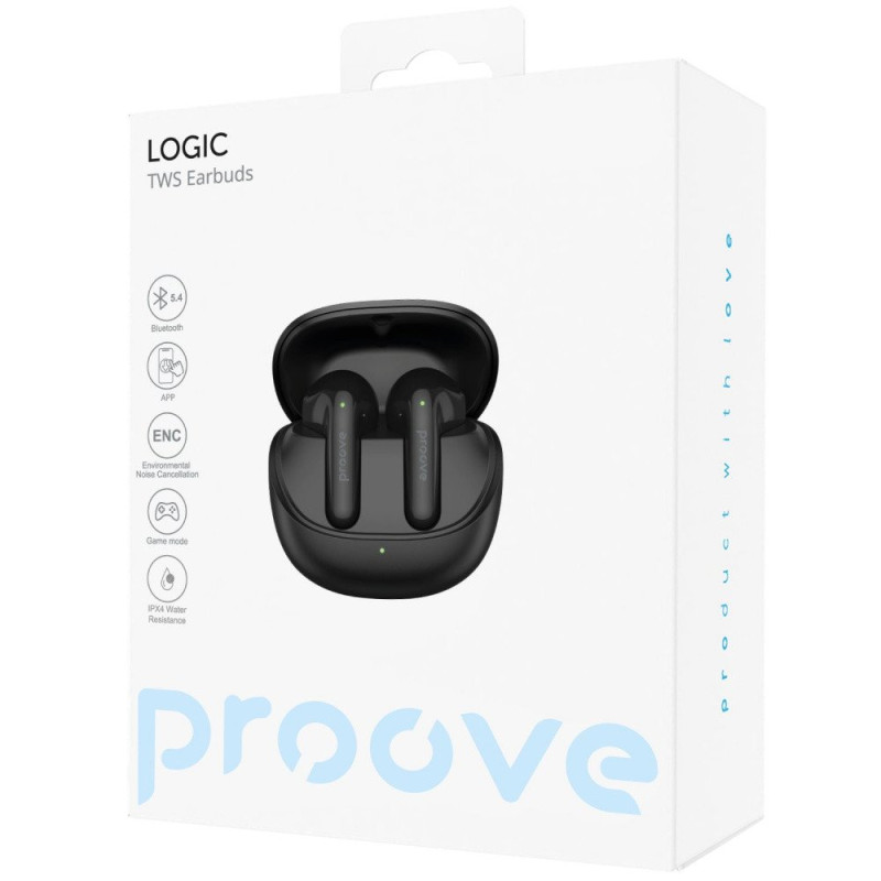 Навушники Proove Logic TWS (APP) obsidian black (TWLG0001AP15)