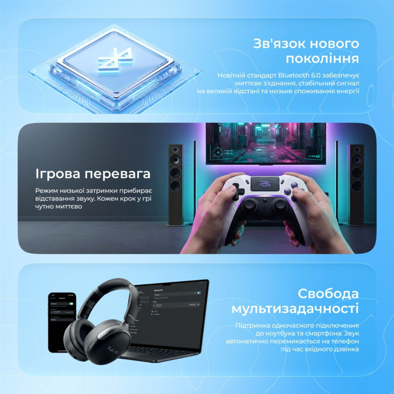 Бездротові навушники Proove Tender Pro with ANC (APP)  black (HPTP0001AP01)