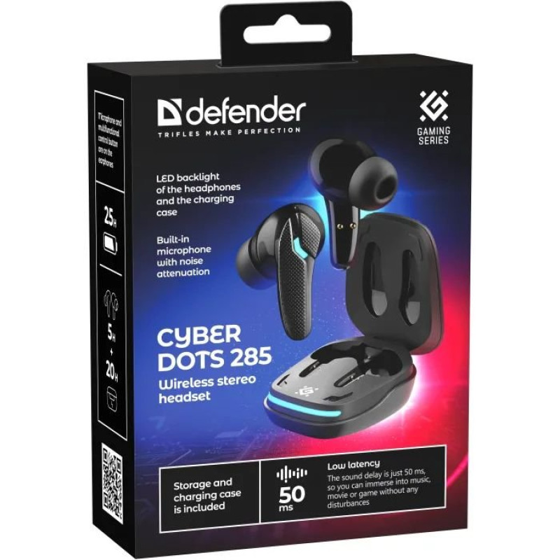 Навушники Defender CyberDots 285 Bluetooth Black (63285)