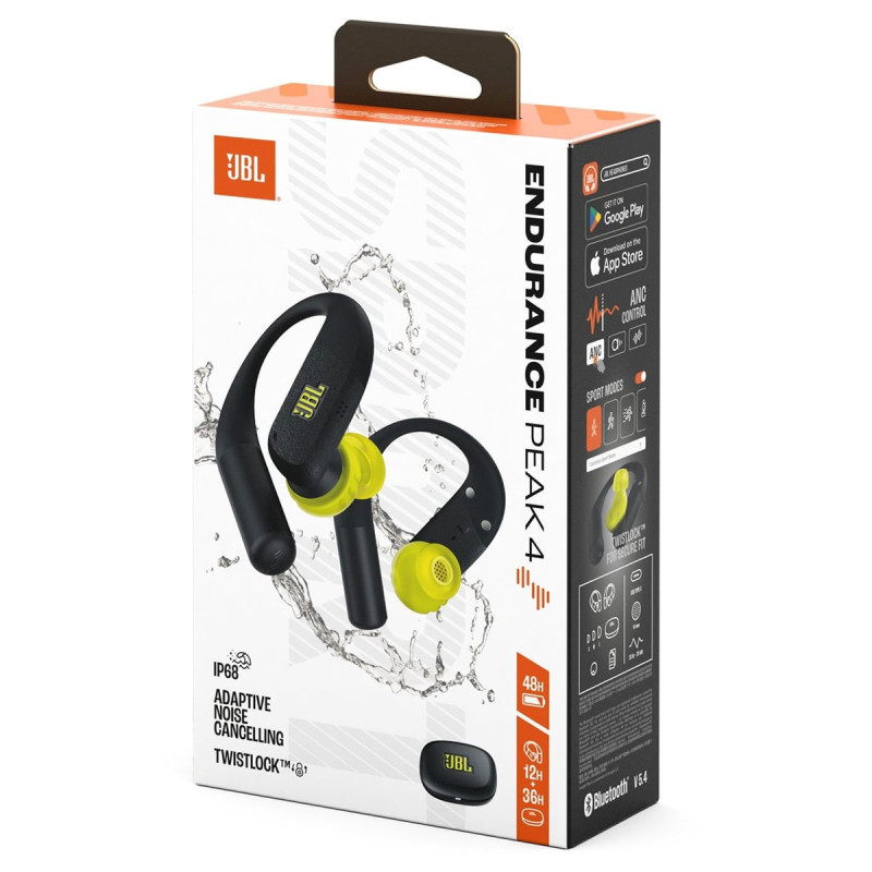 Навушники JBL Endurance Peak 4 Black/Lime (JBLENDUPEAK4BLKL)