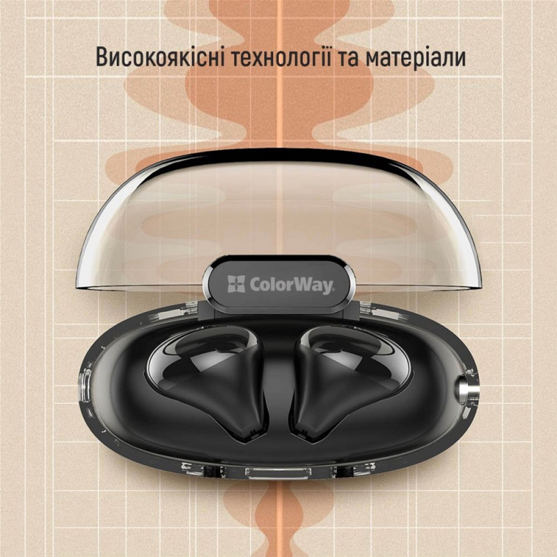 Наушники СolorWay Slim TWS-2 Earbuds Black (CW-TWS2BK)