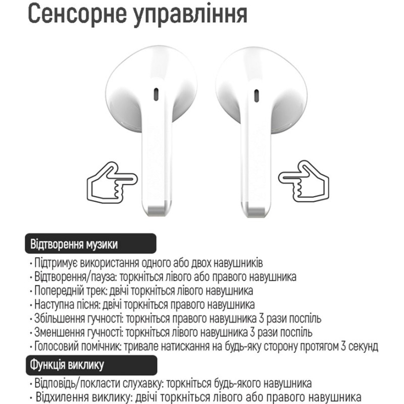 Наушники СolorWay Slim TWS-2 Earbuds White (CW-TWS2WT)