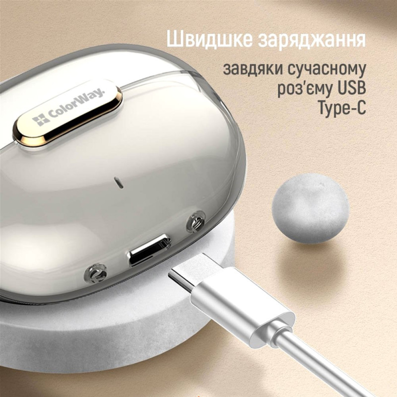 Наушники СolorWay Slim TWS-2 Earbuds White (CW-TWS2WT)