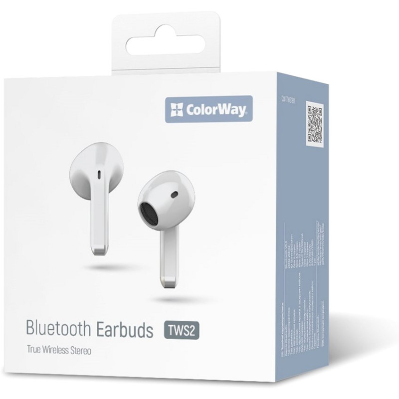 Наушники СolorWay Slim TWS-2 Earbuds White (CW-TWS2WT)