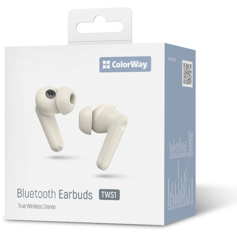 Наушники ColorWay Slim TWS-1 Earbuds Long Life Beige (CW-TWS1BE)