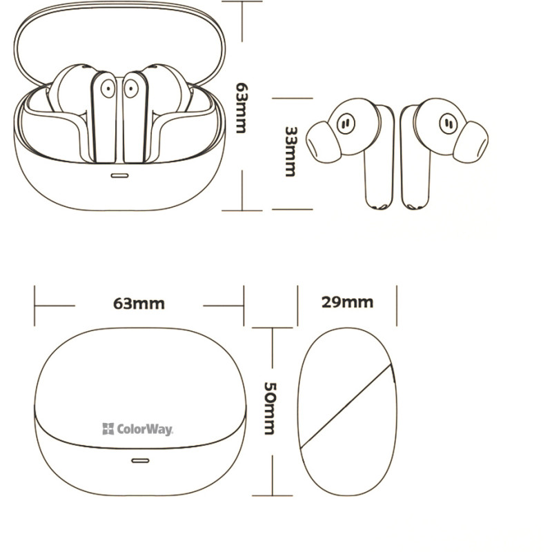 Наушники ColorWay Slim TWS-1 Earbuds Long Life Beige (CW-TWS1BE)