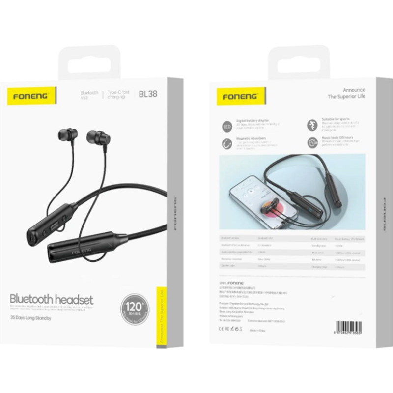 Bluetooth-гарнітура Foneng Neckband Sport (BL38)
