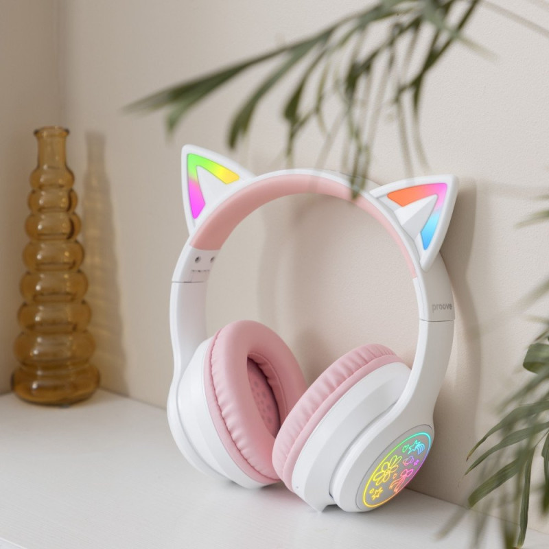 Бездротові навушники Proove Kids Neko (APP) white/pink (HPNK0001AP25)
