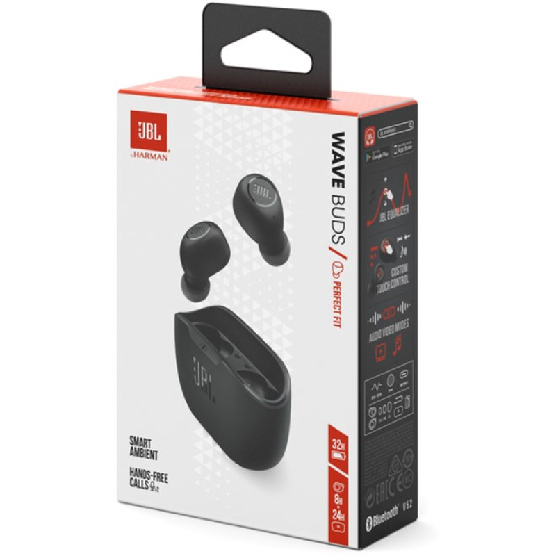 Навушники JBL Wave Buds Black (JBLWBUDSBLK)