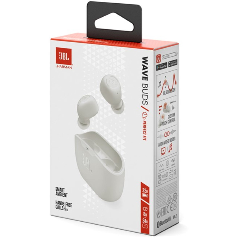 Навушники JBL Wave Buds White (JBLWBUDSWHT)