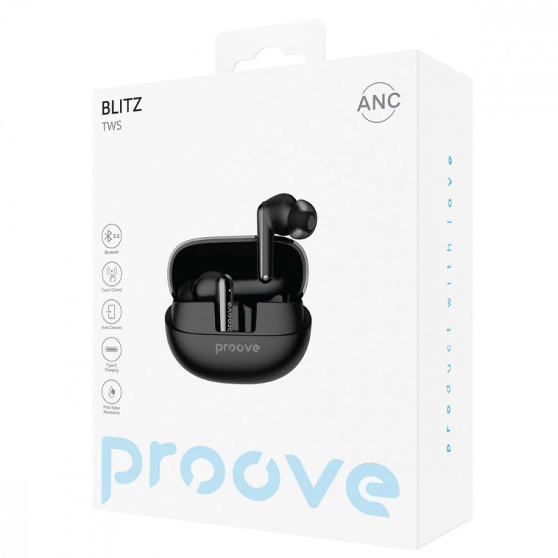 Наушники Proove Blitz TWS with ANC black (TWBL00010001)