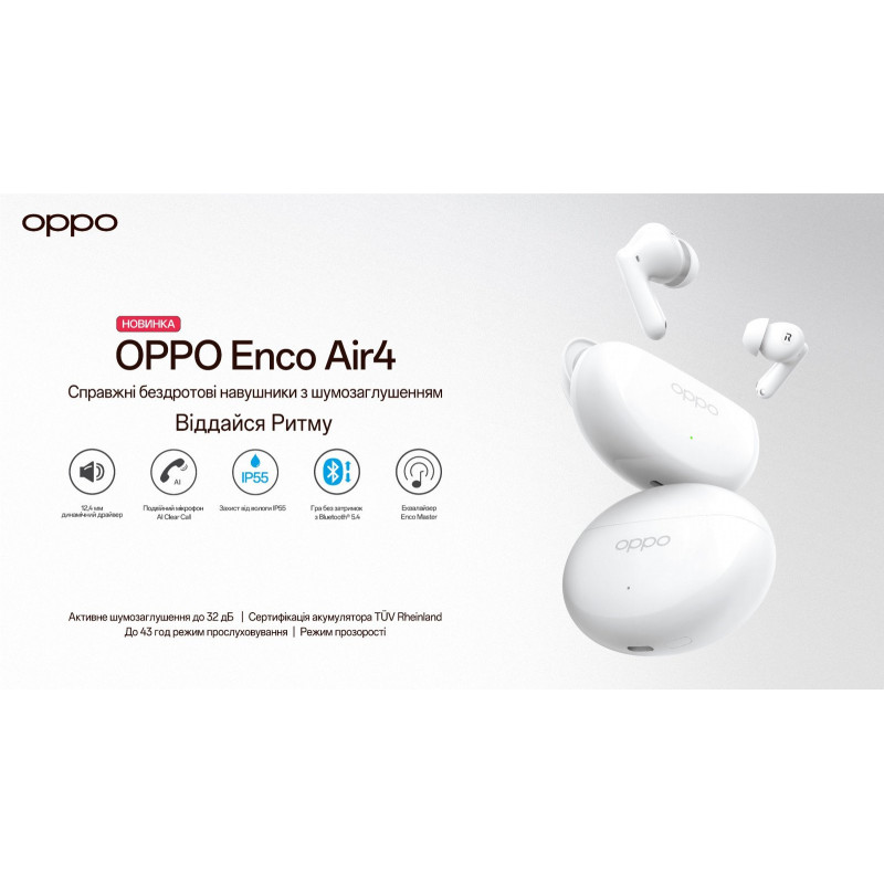 Навушники OPPO Enco Air 4 (ETEE1) Silky White