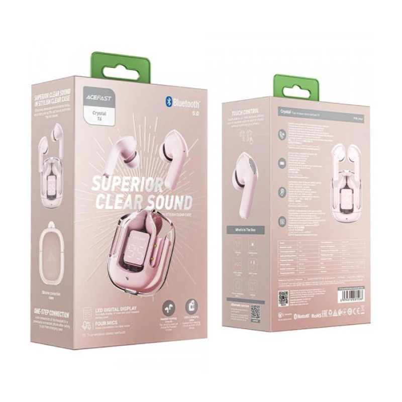 Навушники Acefast T6 pink lotus