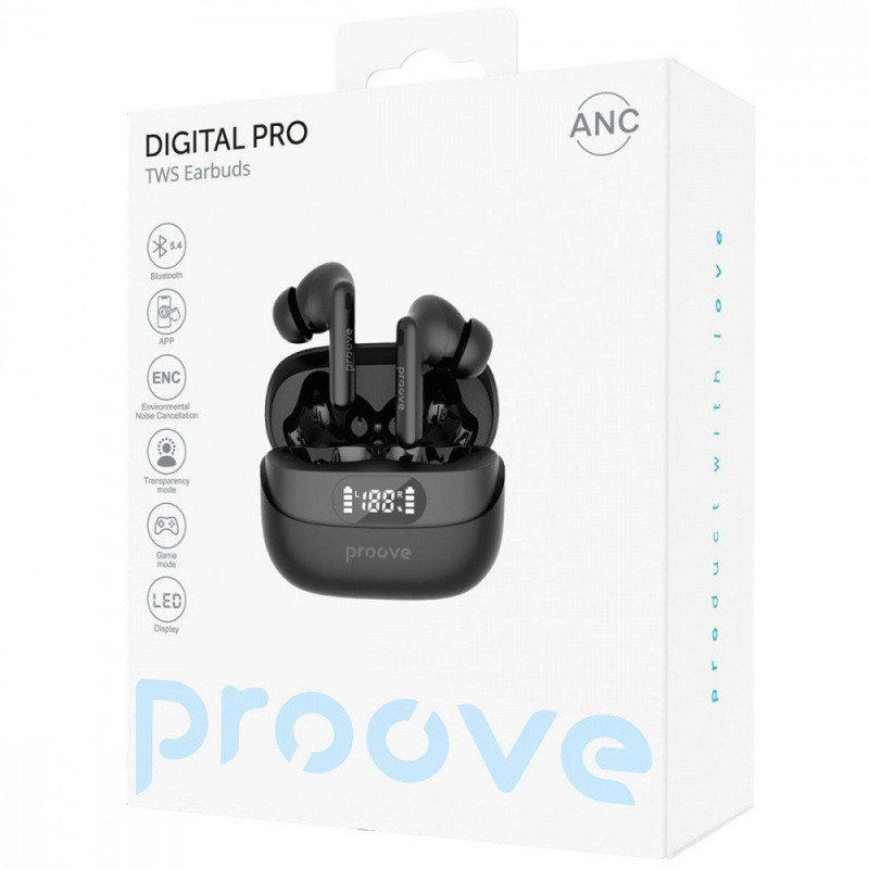 Навушники Proove Digital Pro TWS with ANC (APP) black (TWAP54002201)