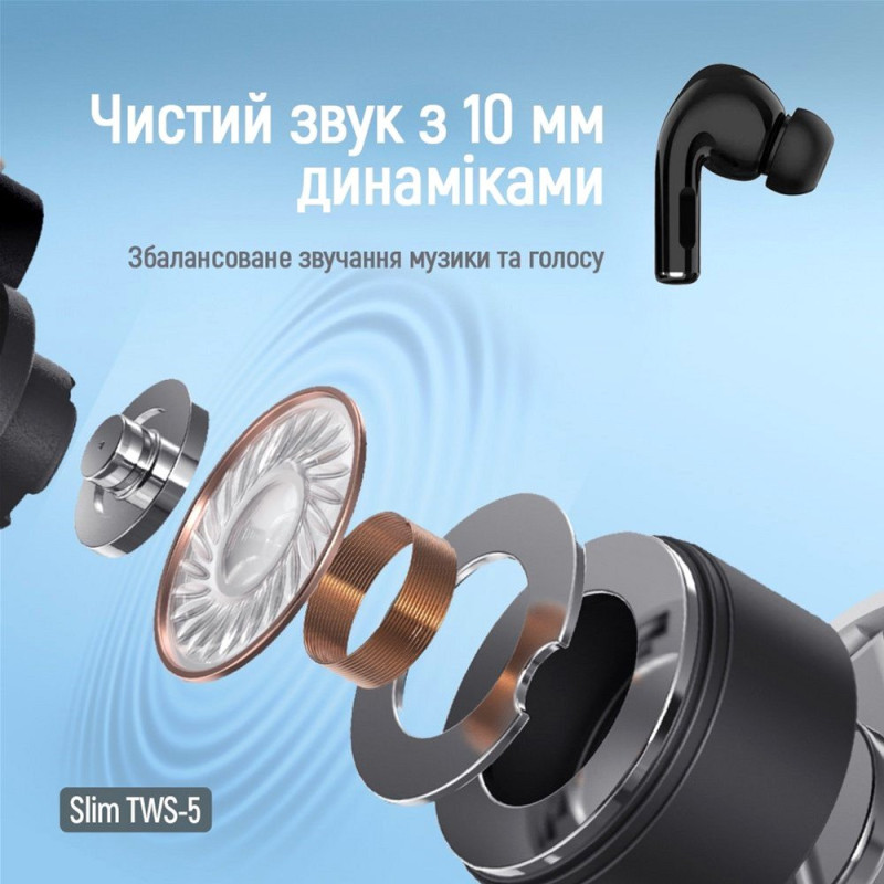 Навушники СolorWay Slim TWS-5 Earbuds Black (CW-TWS5BK)