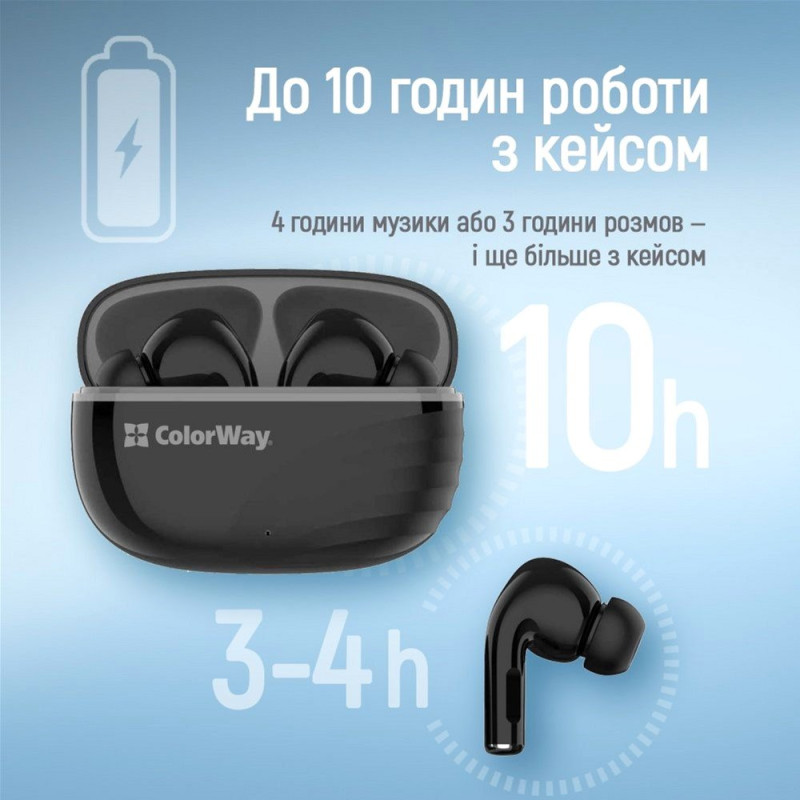 Навушники СolorWay Slim TWS-5 Earbuds Black (CW-TWS5BK)