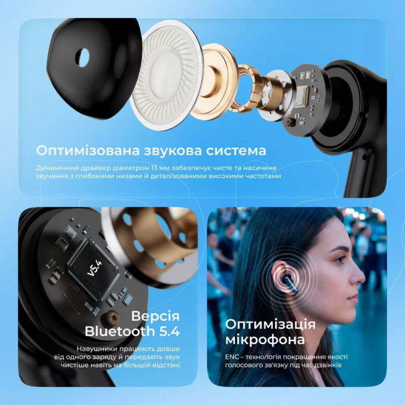 Навушники TWS Proove Intro TWS APP Black (TWYP53002201)