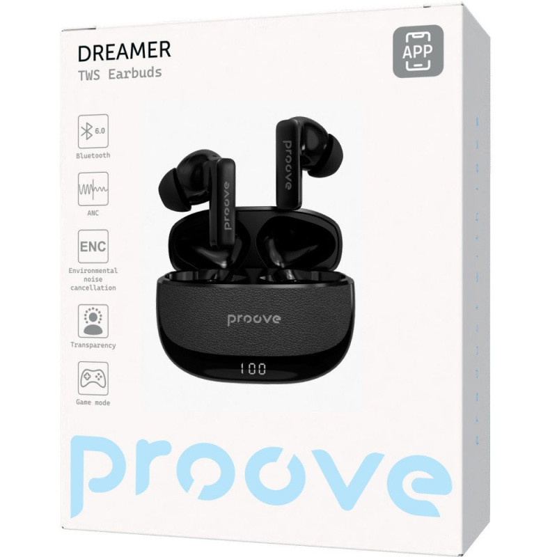 Навушники TWS Proove Dreamer with ANC Black (TWDM0001AP01)