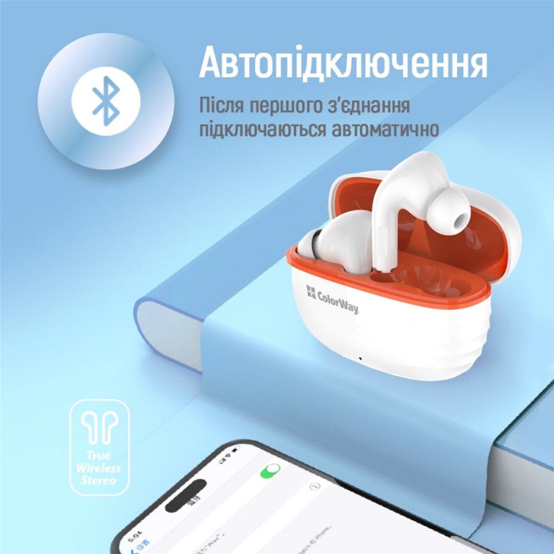 Навушники СolorWay Slim TWS-5 Earbuds White (CW-TWS5WT)