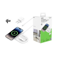 Бездротовий зарядний пристрій Belkin Magnetic Wireless Charging Pad with Qi2 15W White (WIZ021VFWH)