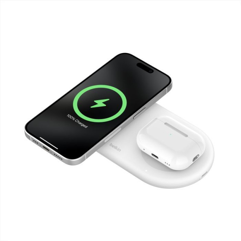 Бездротовий зарядний пристрій Belkin Magnetic Wireless Charging Pad with Qi2 15W White (WIZ021VFWH)
