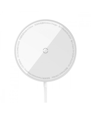 Бездротовий ЗП Baseus Simple Mini3 Magnetic Wireless Charger 15W silver (CCJJ040012)