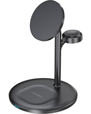 Бездротовий зарядний пристрій Choetech T585-F 3in1 Magnetic Wireless Charger Station for Apple (T585-F-101CCBK)