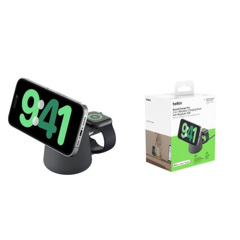 Бездротовий зарядний пристрій Belkin Boost Up Charge Pro 2-in-1 Black (WIZ020VFH36)