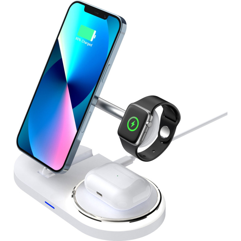 Зарядний пристрій Armorstandart Wireless Charging H101 3 in 1 Magnetic White (ARM78102)
