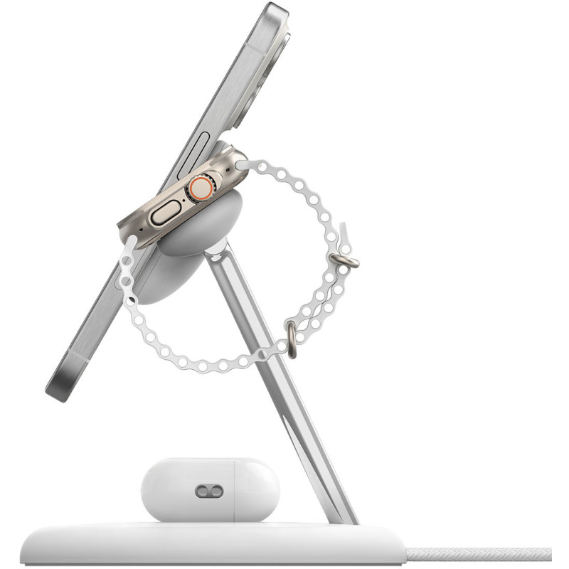 Зарядний пристрій Belkin 3в1 Magnetic Adjustable Pad Qi2 15Вт (WIZ023VFWH)