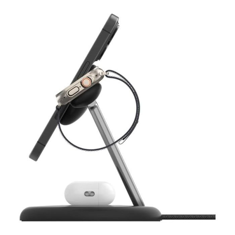 Зарядний пристрій Belkin 3в1 Magnetic Adjustable Pad Qi2 15Вт (WIZ023VFBK)