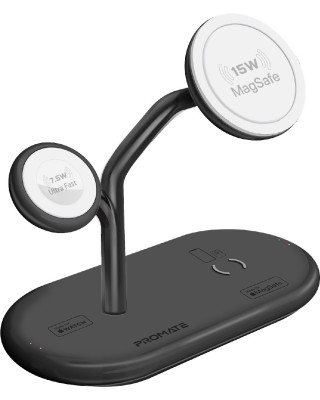 Бездротова зарядна станція Promate Synergy-Pro MagSafe 57W Black