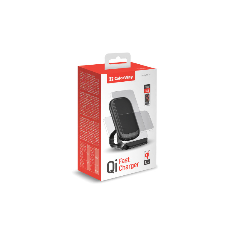 Бездротовий зарядний пристрій ColorWay Wireless Stand 15W Black (CW-CHW31Q-BK)