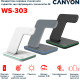 Зарядний пристрій Canyon WS-303, 3in1 Wireless Dark Grey (CNS-WCS303DG)
