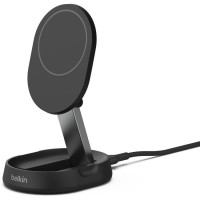 Бездротовий зарядний пристрій Belkin 15Вт Magnetic Stand Qi2 Black, адаптер USB-C 20Вт (WIA008VFBK)